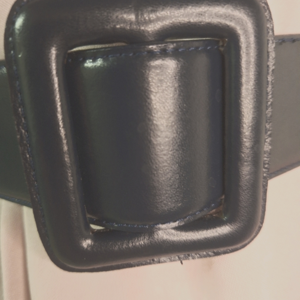 Navy Square Buckle Stretch Belt Size Small/ Med